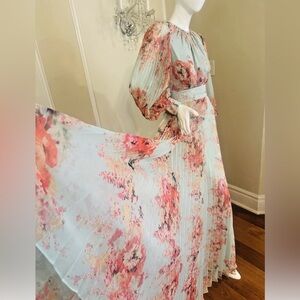 Rickie Freeman for Teri Jon Floral Long Sleeve Dress